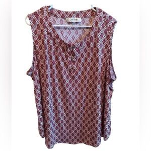 Jones Studio Sleeveless Plus Size Top Blouse Sz 3X